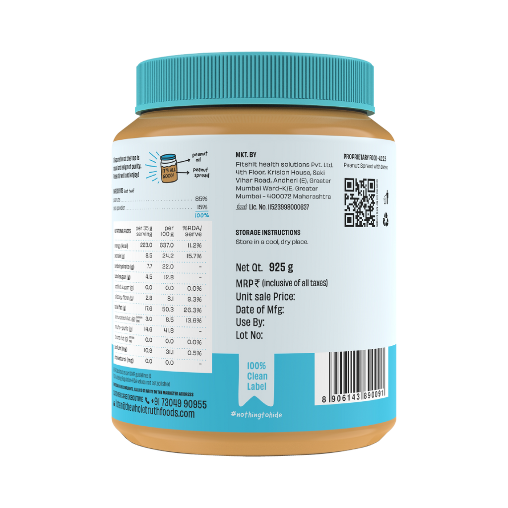 CRUNCHY - Peanut Spread With Dates - Box of 925g