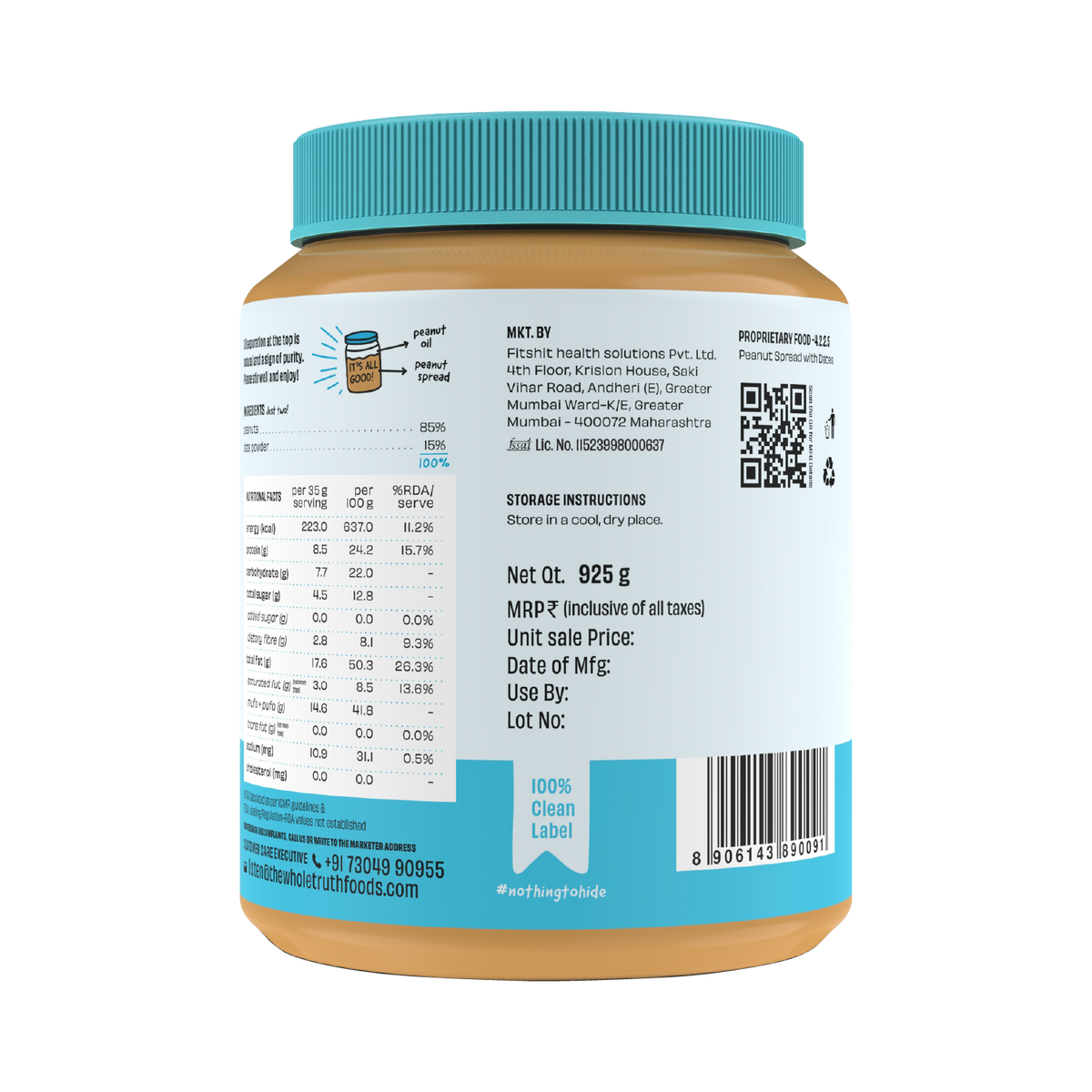 CRUNCHY - Peanut Spread With Dates - Box of 925g