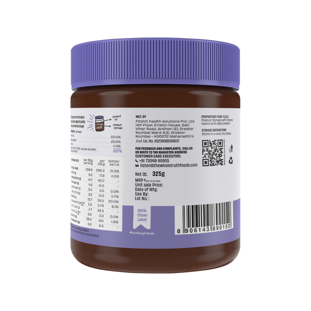 CRUNCHY - Dark Chocolate Peanut Spread - Box of 325g