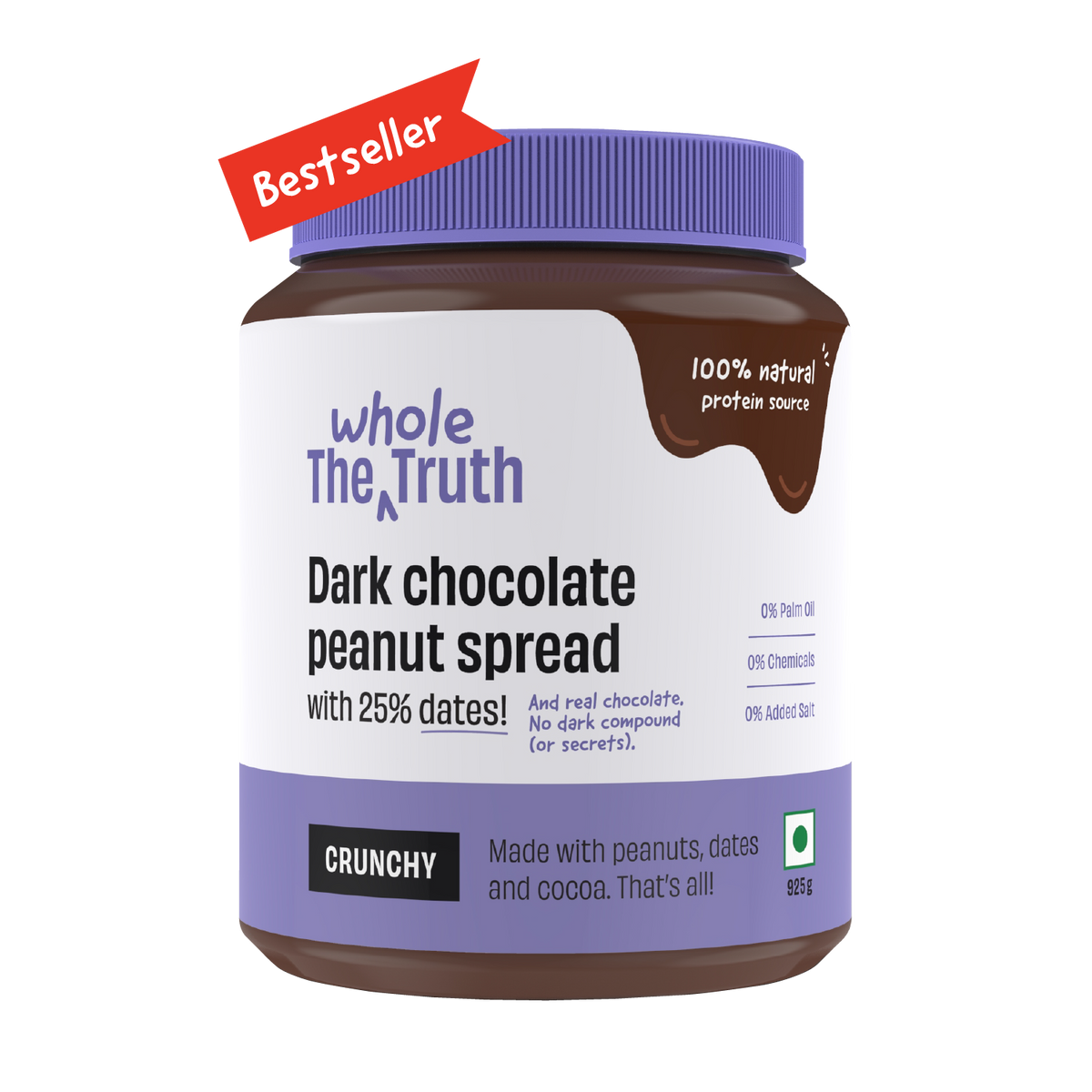 CRUNCHY - Dark Chocolate Peanut Spread - Box of 925g