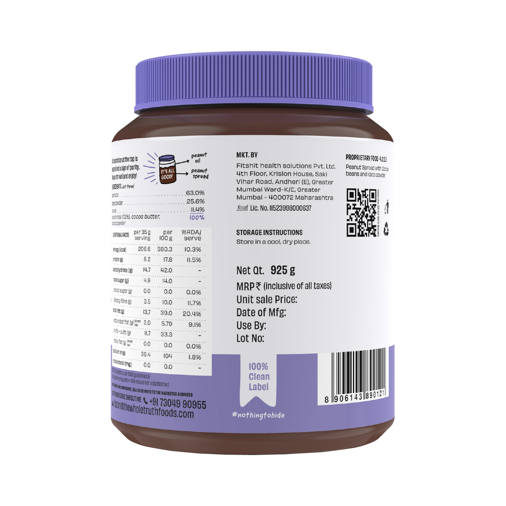 CRUNCHY - Dark Chocolate Peanut Spread - Box of 925g