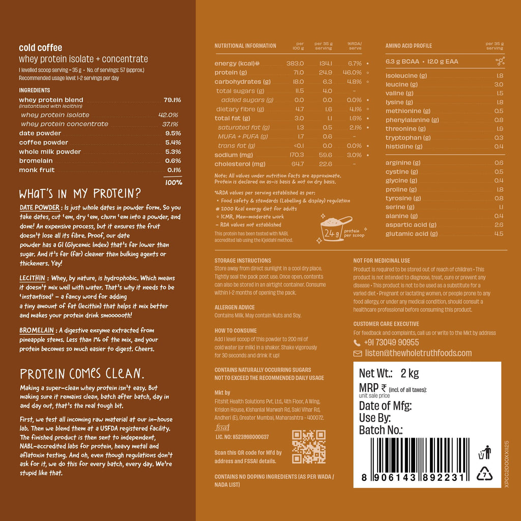 Cold Coffee 24 g Protein Powder - 2 Kg