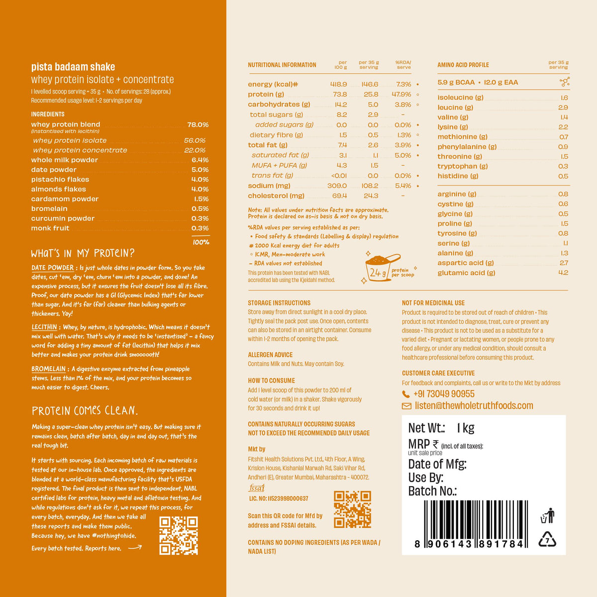 Pista Badaam 24g Protein Powder - 1 Kg