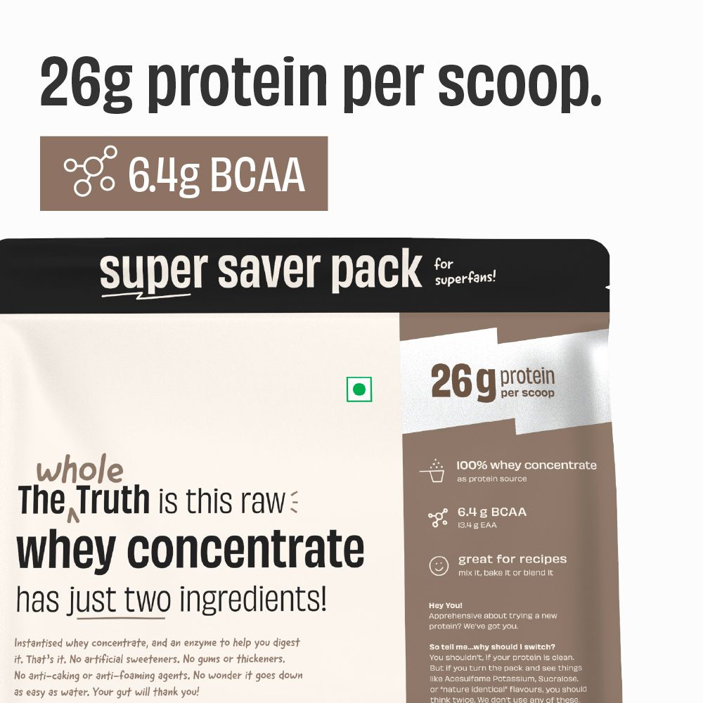 Unflavoured Raw Whey Protein Concentrate 26g - 2 Kg