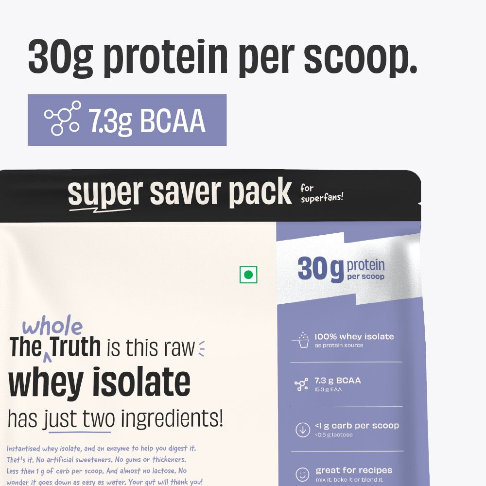 Unflavoured 30g Pure Whey Protein Isolate - 1 Kg