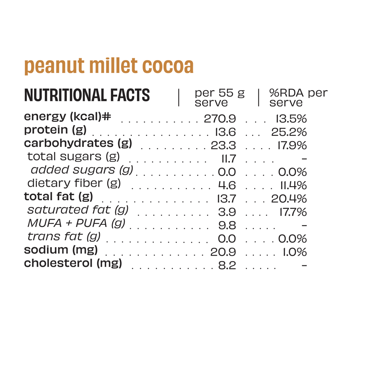 Peanut Millet Cocoa - Protein Bar