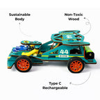 Sooper Brains: DIY Wooden Racer Car Kit (High-Speed STEM Build Set)