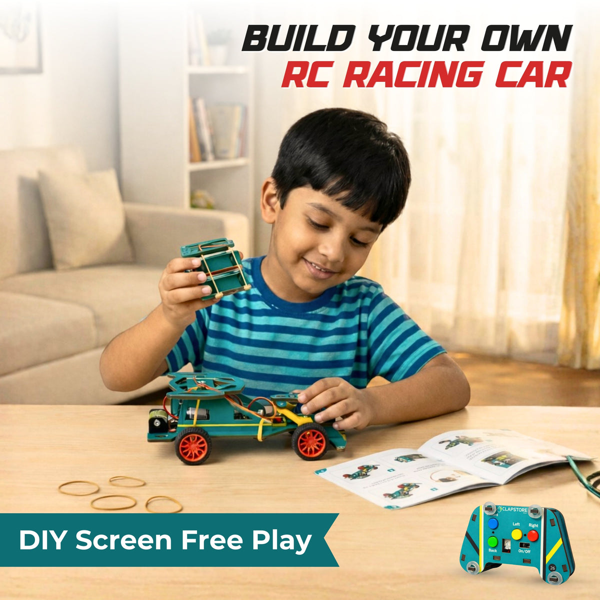 Sooper Brains: DIY Wooden Racer Car Kit (High-Speed STEM Build Set)