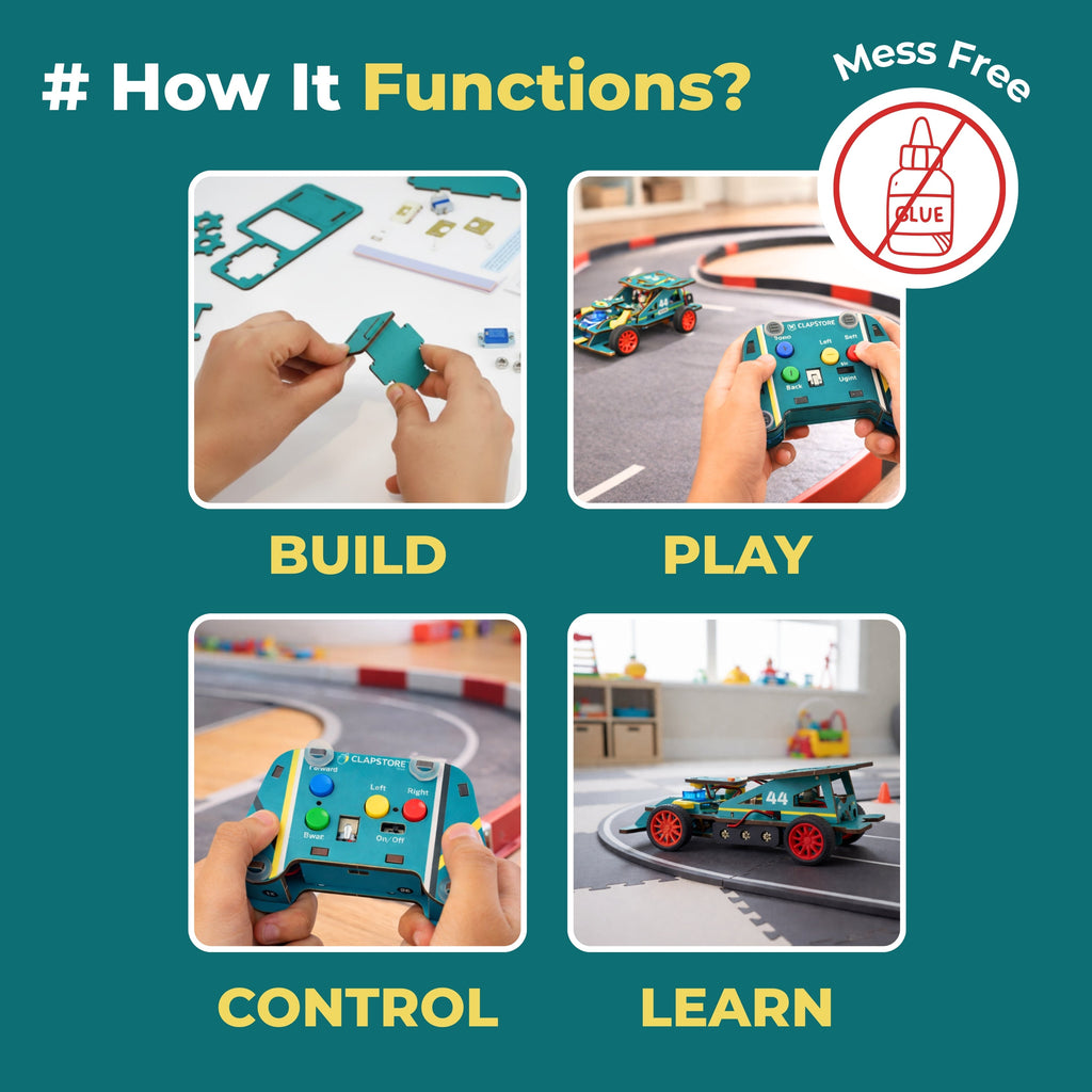 Sooper Brains: DIY Wooden Racer Car Kit (High-Speed STEM Build Set)